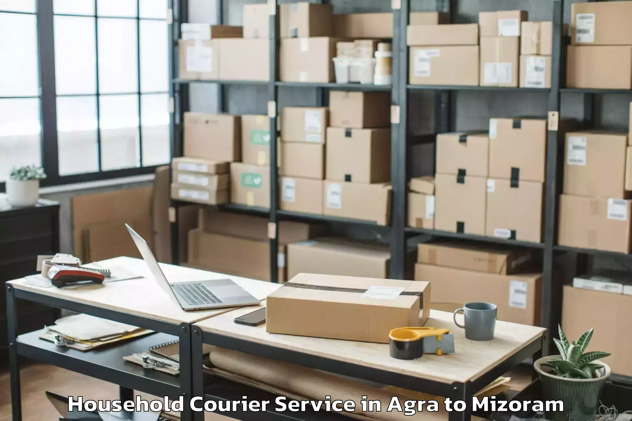 Affordable Agra to Darlawn Household Courier